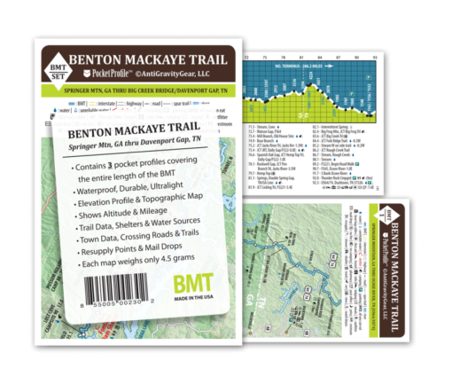 Pocket Profile Benton MacKaye Trail Elevation Profile Map Set