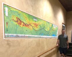 2026 Appalachian Trail Map – 10 Feet Wide, On Professional Canvas – Calm Hypsometric Colored Version