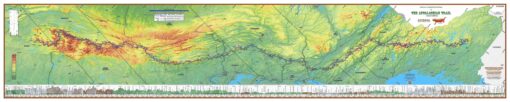 2025 Appalachian Trail Map – 10 Feet Wide, On Professional Canvas – Calm Hypsometric Colored Version - Image 3