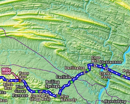 2025 Appalachian Trail Map – 10 Feet Wide, On Professional Canvas – Calm Hypsometric Colored Version - Image 5