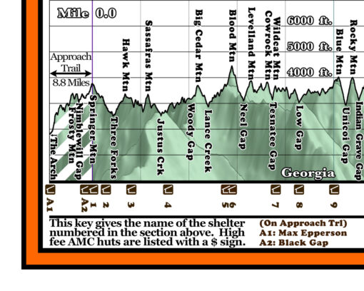 2025 Appalachian Trail Map – 10 Feet Wide, On Professional Canvas – State Colored Version - Image 9