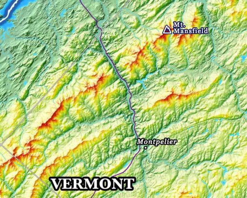 2025 Appalachian Trail Map – 10 Feet Wide, On Professional Canvas – Calm Hypsometric Colored Version - Image 6